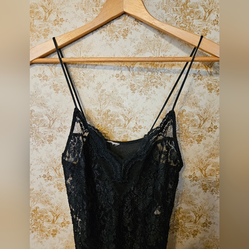 Vintage 1994 Small Black Lace Slip/ Dress - Picture 3 of 10